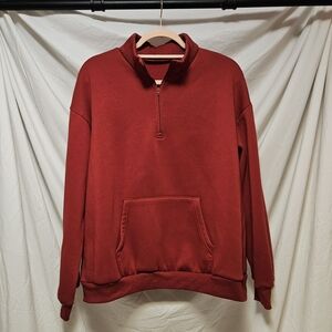Women's Red Half-Zip Sweatshirt